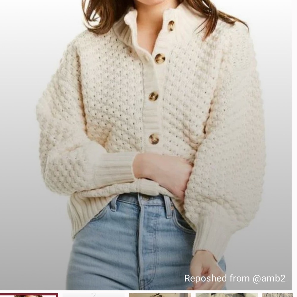 Madewell Surrey Bobble Cardigan Sweater Wool
